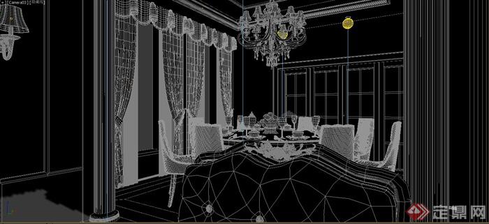 某住宅空间客厅与餐厅设计3DMAX模型(3)