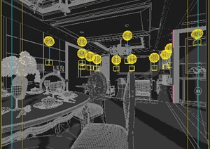 欧式家装客厅及餐厅室内装饰设计3dmax模型