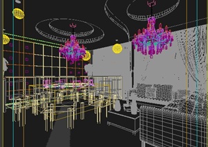 商业餐厅包房室内装饰设计3dmax模型