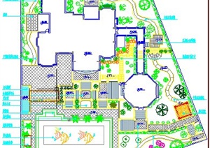某豪华别墅花园景观设计CAD施工图