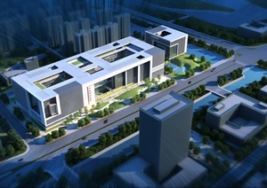 某集团办公楼建筑设计MAX模型（带效果图）