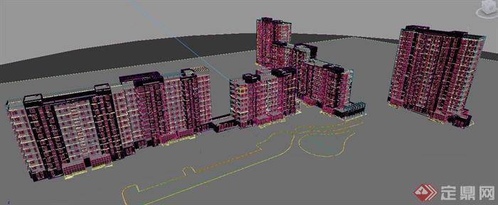 住宅区建筑景观设计MAX模型（附效果图）(3)