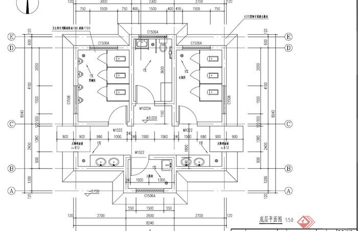 某广场厕所水、电、结构及建筑施工图(2)
