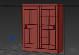 某室内双门带滑道大衣柜设计3DMAX模型