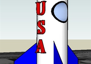一艘火箭SU(草图大师)模型
