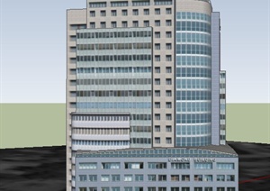 现代高层综合大楼建筑设计SU(草图大师)模型
