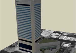 某信托银行建筑设计SU(草图大师)模型