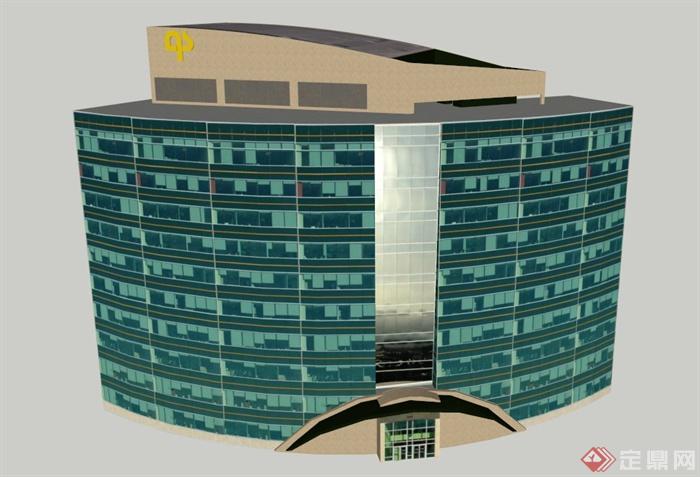 某酒店大楼建筑设计SU模型1(1)