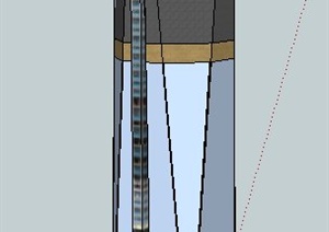 一栋施工中高层建筑SU(草图大师)模型