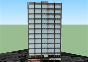 现代某多层宾馆建筑设计SU(草图大师)模型