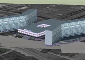 公司大楼建筑设计SU(草图大师)模型
