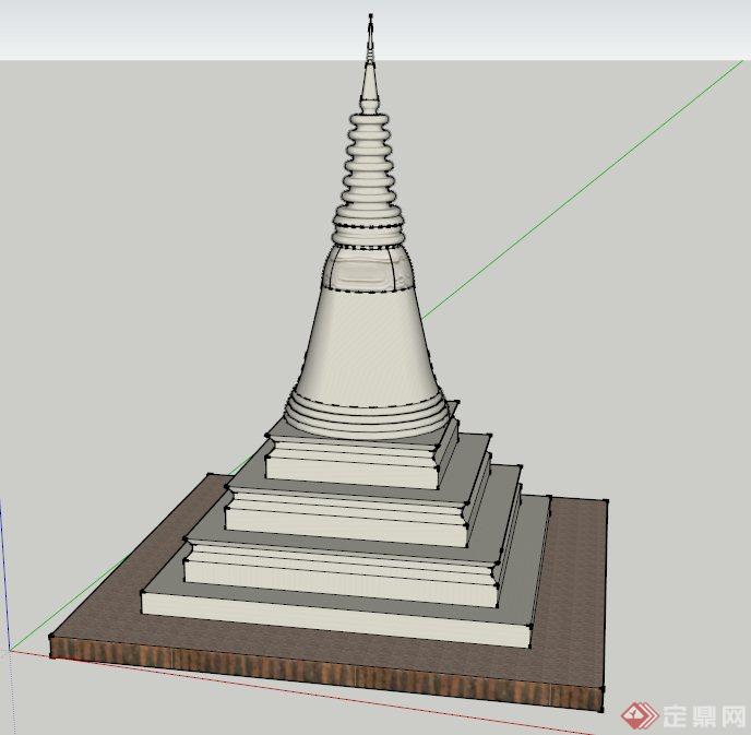 塔山建筑设计SU模型(1)