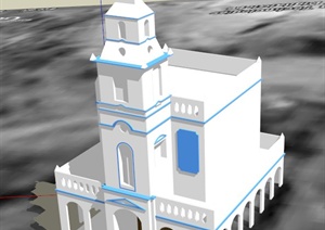 某教堂建筑设计SU(草图大师)白模