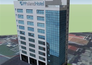宾馆酒店建筑设计SU(草图大师)模型
