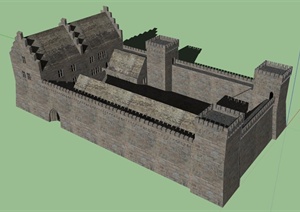 古典城堡建筑设计SU(草图大师)模型