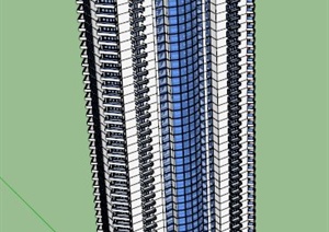 现超高层大厦建筑设计SU(草图大师)模型