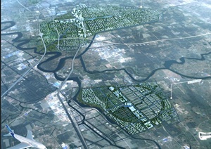 现代某城市规划设计3DMAX模型与PSD效果图