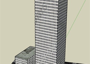 某广场大楼建筑设计SU(草图大师)模型