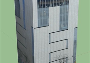 现代某商场建筑设计SU(草图大师)模型1