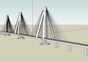 现代某高架桥设计SU(草图大师)模型