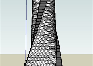 日本MODE学园螺旋塔建筑设计SU(草图大师)模型