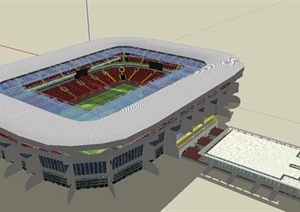 现代足球体育馆建筑设计SU(草图大师)模型