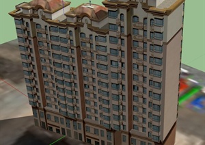 小高层住宅楼房建筑设计SU(草图大师)模型