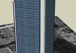 一栋现代综合大楼建筑设计SU(草图大师)模型