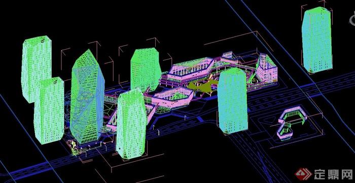现代某高层街道综合建筑设计3DMAX模型与PSD效果图(3)