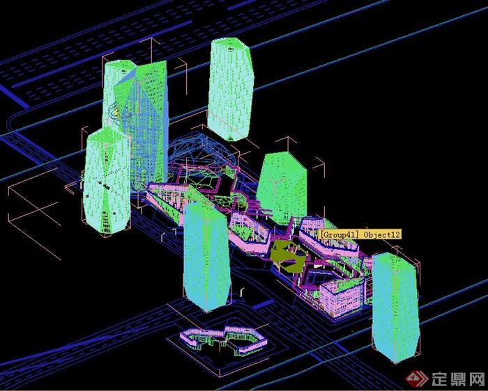 现代某高层街道综合建筑设计3DMAX模型与PSD效果图(4)