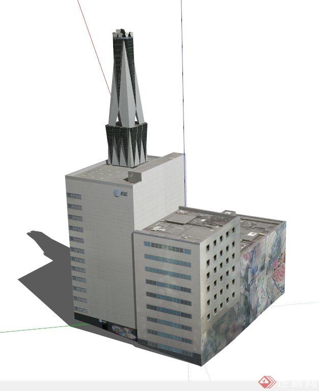 某电信公司大楼建筑设计SU模型(1)