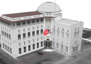 新古典欧式酒店建筑设计SU(草图大师)模型
