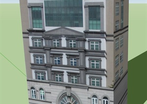 小型宾馆建筑设计SU(草图大师)模型