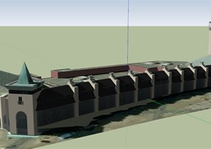 工厂工业建筑设计SU(草图大师)模型