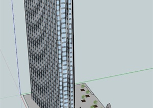 三菱柱形办公楼建筑设计SU(草图大师)模型