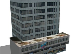 商办楼建筑设计SU(草图大师)模型
