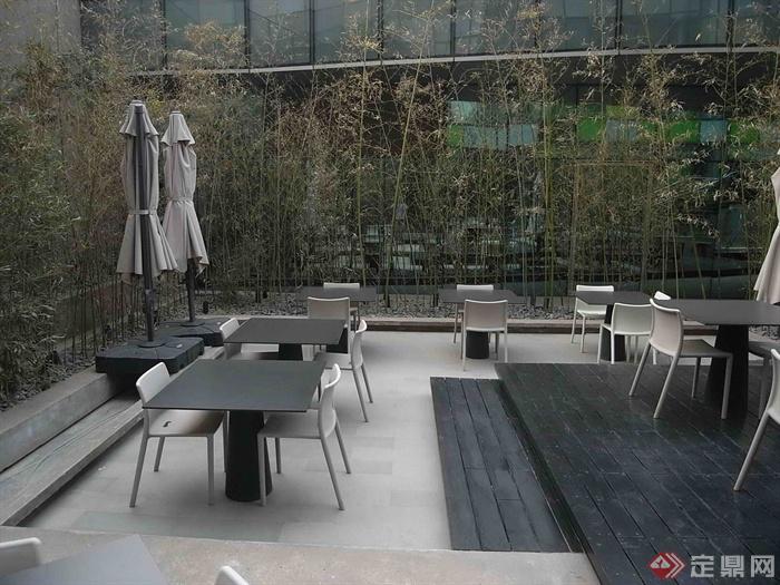 咖啡厅,木地板,桌椅,竹子
