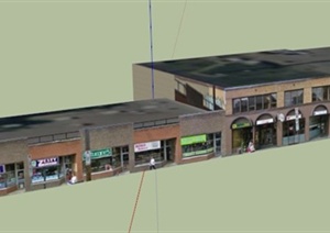 沿街商铺楼建筑设计SU(草图大师)模型