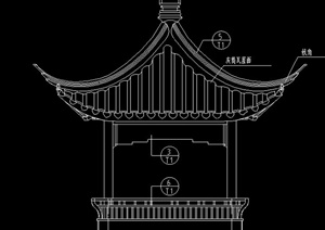 某古典中式斗拱四角亭设计CAD施工图