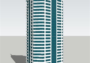 现代高层星级酒店建筑SU(草图大师)模型