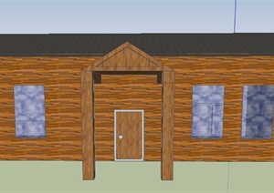 某单层木质居民住宅建筑设计SU(草图大师)模型