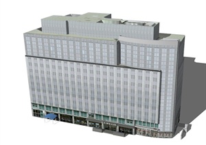 现代某综合楼建筑设计SU(草图大师)模型