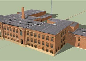 某高中教学建筑设计SU(草图大师)模型
