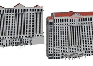 某凯撒宫酒店建筑设计SU(草图大师)模型