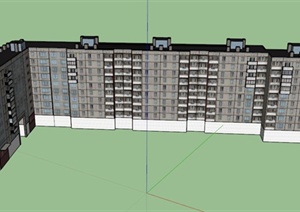 现代某住宅公寓建筑设计SU(草图大师)模型