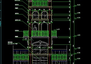 园林景观塔楼建筑设计CAD施工图