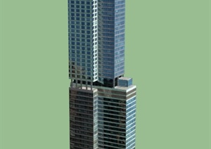 一个公司办公楼建筑设计SU(草图大师)模型