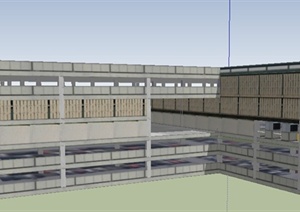 多层停车场建筑设计SU(草图大师)模型