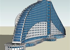 现代国际酒店建筑设计SU(草图大师)模型