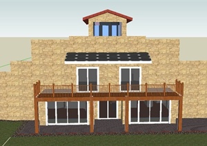 某三层新型阳光住宅房建筑设计SU(草图大师)模型